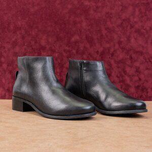 David Tate Women Lago Wide Width Black Leather Ankle Dress Boots Size 12